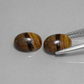 Tiger's eye naturale marrone da  ct, taglio ovale, opaco