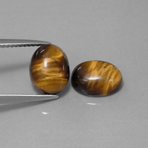Tiger's eye naturale marrone da  ct, taglio ovale, opaco