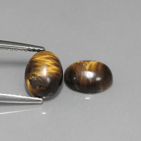 Tiger's eye naturale marrone da  ct, taglio ovale, opaco