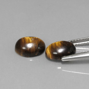 Tiger's eye naturale marrone da  ct, taglio ovale, opaco