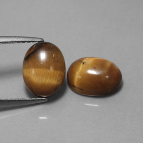 Tiger's eye naturale marrone da  ct, taglio ovale, opaco
