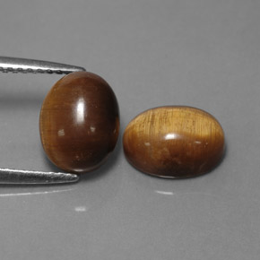 Tiger's eye naturale marrone da  ct, taglio ovale, opaco
