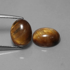 Tiger's eye naturale marrone da  ct, taglio ovale, opaco