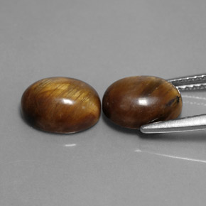 Tiger's eye naturale marrone da  ct, taglio ovale, opaco