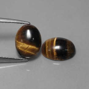 Tiger's eye naturale marrone da  ct, taglio ovale, opaco
