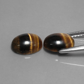Tiger's eye naturale marrone da  ct, taglio ovale, opaco