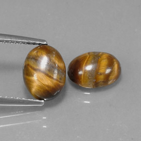 Tiger's eye naturale marrone da  ct, taglio ovale, opaco