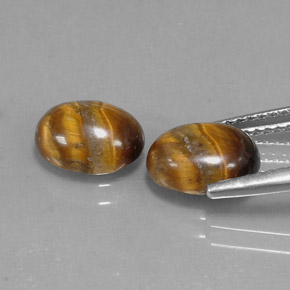 Tiger's eye naturale marrone da  ct, taglio ovale, opaco
