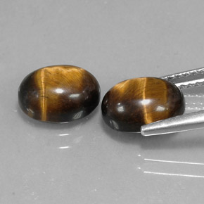 Tiger's eye naturale marrone da  ct, taglio ovale, opaco