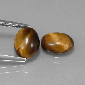 Tiger's eye naturale marrone da 1,59 ct, taglio ovale, opaco
