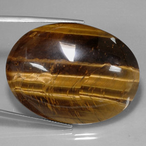 Tiger's eye naturale marrone da 73,05 ct, taglio ovale, opaco
