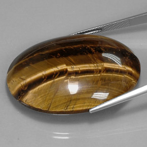 Tiger's eye naturale marrone da 73,05 ct, taglio ovale, opaco