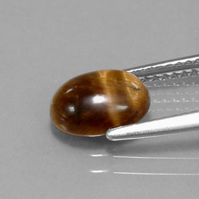 Occhio di tigre Oro Marrone naturale da 1.60 ct, Taglio ovale, Opaco