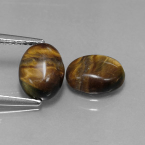 Tiger's eye naturale marrone da  ct, taglio ovale, opaco