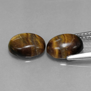 Tiger's eye naturale marrone da  ct, taglio ovale, opaco
