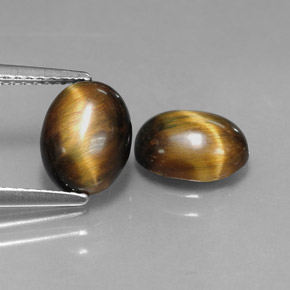 Tiger's eye naturale marrone da  ct, taglio ovale, opaco