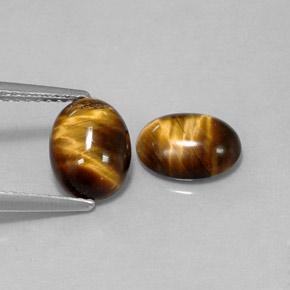 Tiger's eye naturale marrone da  ct, taglio ovale, opaco