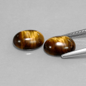Tiger's eye naturale marrone da  ct, taglio ovale, opaco