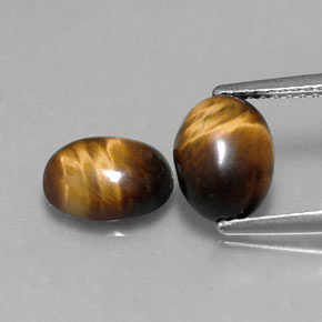 Tiger's eye naturale marrone da  ct, taglio ovale, opaco