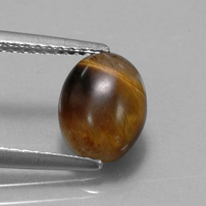 Tiger's eye naturale marrone da 1,55 ct, taglio ovale, opaco