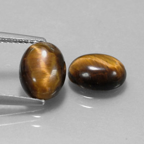 Tiger's eye naturale marrone da  ct, taglio ovale, opaco