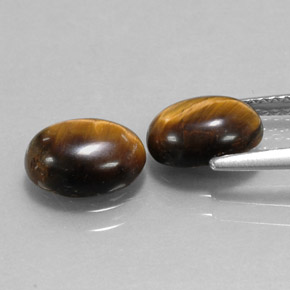 Tiger's eye naturale marrone da  ct, taglio ovale, opaco