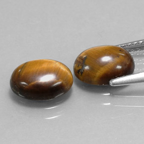 Tiger's eye naturale marrone da  ct, taglio ovale, opaco