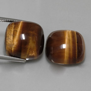 Tiger's eye naturale marrone da  ct, taglio a cuscino, opaco