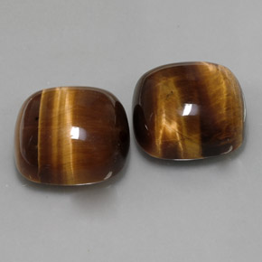 Tiger's eye naturale marrone da  ct, taglio a cuscino, opaco