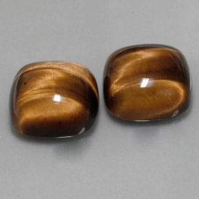 Tiger's eye naturale marrone da  ct, taglio a cuscino, opaco