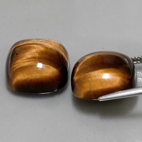 Tiger's eye naturale marrone da  ct, taglio a cuscino, opaco