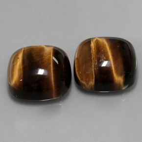 Tiger's eye naturale marrone da  ct, taglio a cuscino, opaco