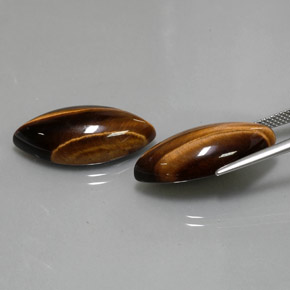 Gemme di Occhio di tigre Oro Marrone naturale da  ct, Taglio marquise, Opaco