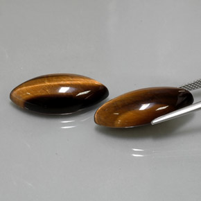 Gemme di Occhio di tigre Oro Marrone naturale da  ct, Taglio marquise, Opaco