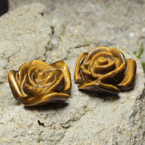Tiger's eye naturale marrone da 20,93 ct, taglio fiore, opaco