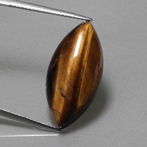 Occhio di tigre Oro Marrone naturale da 12.68 ct, Taglio marquise, Opaco
