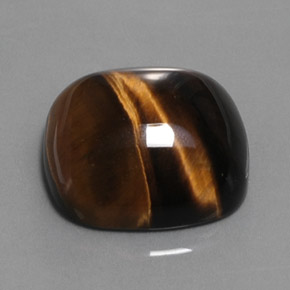 Tiger's eye naturale marrone da 28,03 ct, taglio a cuscino, opaco