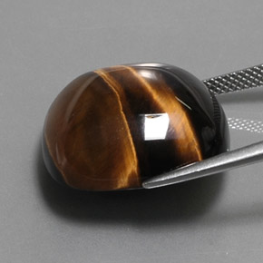Tiger's eye naturale marrone da 28,03 ct, taglio a cuscino, opaco