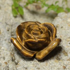 Occhio di tigre Marrone medio naturale da 10.98 ct, Taglio a fiore, Opaco