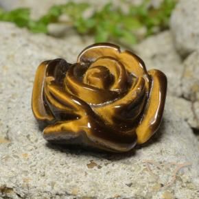 Occhio di tigre Pan di zenzero marrone naturale da 11.81 ct, Taglio a fiore, Opaco