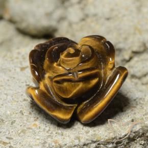 Occhio di tigre Marrone medio naturale da 11.12 ct, Taglio a fiore, Opaco