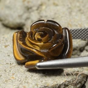 Occhio di tigre Marrone medio naturale da 11.12 ct, Taglio a fiore, Opaco