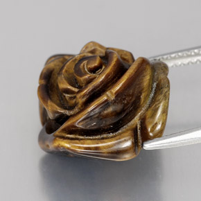 Tiger's eye naturale marrone da 11,76 ct, forma fantasia, opaco