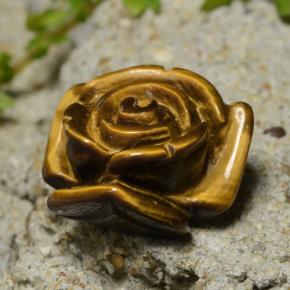 Tiger's eye naturale marrone da 13,31 ct, taglio fiore, opaco