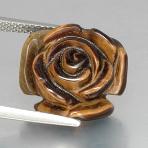Tiger's eye naturale marrone da 11,08 ct, forma fantasia, opaco