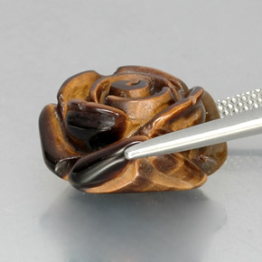 Tiger's eye naturale marrone da 11,08 ct, forma fantasia, opaco