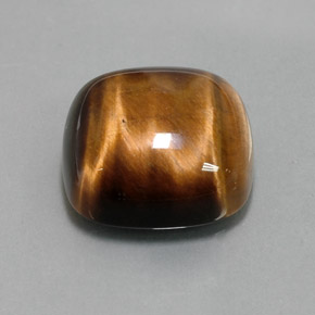 Tiger's eye naturale marrone da 13,79 ct, taglio a cuscino, opaco