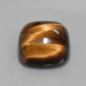 Occhio di tigre Oro Marrone naturale da 13.70 ct, Taglio a cuscino, Opaco