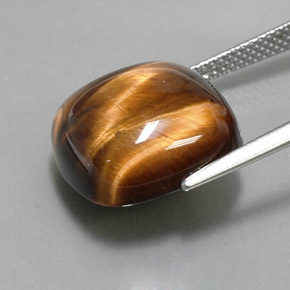 Occhio di tigre Oro Marrone naturale da 13.70 ct, Taglio a cuscino, Opaco