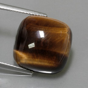 Occhio di tigre Oro Marrone naturale da 13.05 ct, Taglio a cuscino, Opaco